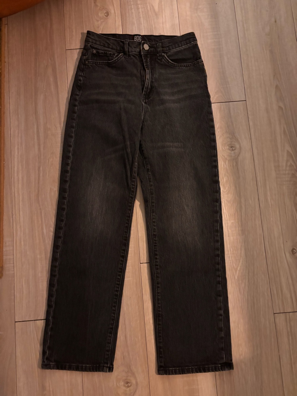 BDG Straight Leg Jeans in Washed Black